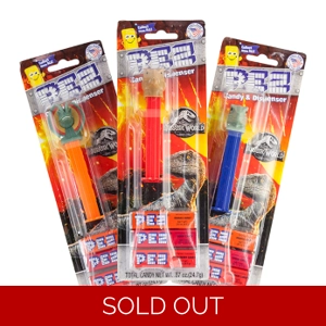 PEZ Jurassic World Blister Pack Sweets Dispenser with 3 Candy Packs